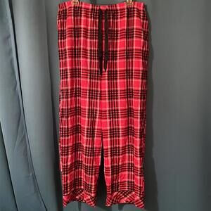 Victoria's Secret Pajama Pants Size XXL Red Plaid Cotton Blend Comfy Drawstring